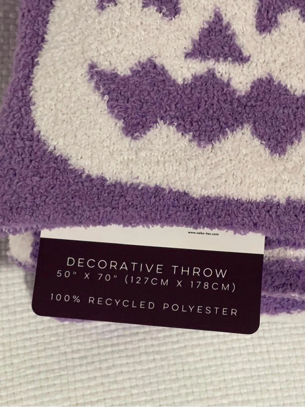 Novogratz Feather Purple Oversized Purple Throw Happy Pumpkin - Halloween Throw